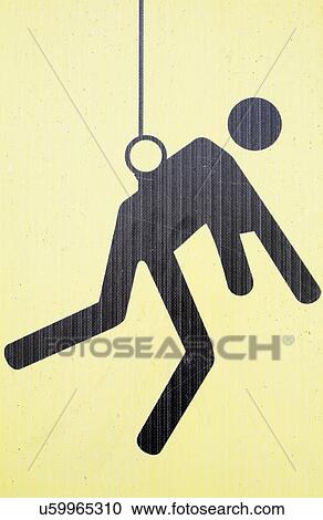 Stock Image - Safety line sign. Fotosearch