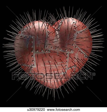 "Steel heart with spikes, illustration" View Large Illustration Clipart - "Steel heart with spikes, illustration". Fotosearch