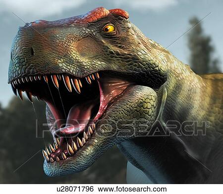 Tyrannosaurus Rex Head Study View Large Illustration Stock Illustration - Tyrannosaurus Rex Head Study. Fotosearch