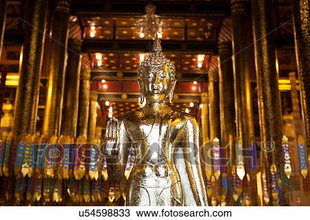 "Buddha in golden temple, Chiang Mai, Thailand" View Large Photo Image Stock Image - "Buddha in golden temple, Chiang Mai, Thailand". Fotosearch