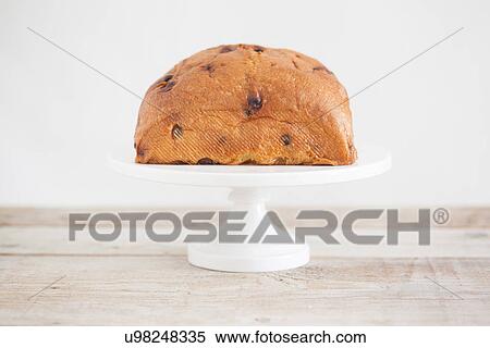 Stock Photography - Cake stand with panettone. Fotosearch