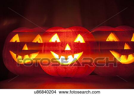 Picture - "Carved pumpkin, multiple exposure". Fotosearch