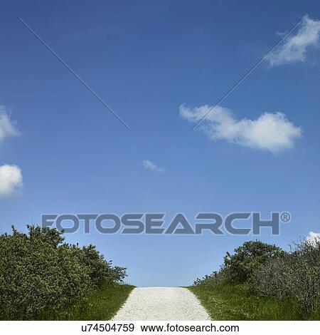 Stock Photo - Lane and blue sky. Fotosearch