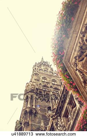 Stock Image - "Marienplatz Town Hall, Munich, Germany". Fotosearch