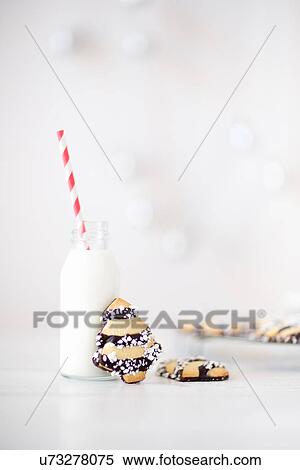 Milk and Christmas cookies View Large Photo Image Stock Photography - Milk and Christmas cookies. Fotosearch