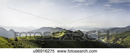 Stock Photography - "Panoramic landscape, Saint-Michel, Pyrenees, France (Near the Spanish-French border)". Fotosearch