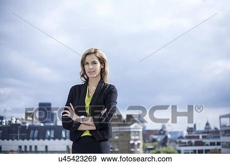 "Portrait of businesswoman, outdoors" View Large Photo Image Stock Photo - "Portrait of businesswoman, outdoors". Fotosearch