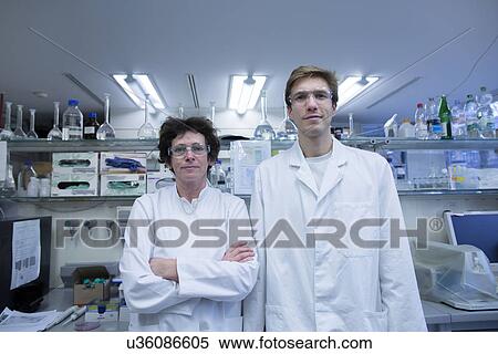 Portrait of male and female scientist in lab View Large Photo Image Stock Photography - Portrait of male and female scientist in lab. Fotosearch
