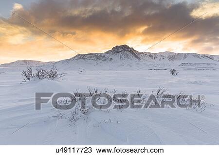 "Snow-covered landscape, Sandskeid, Iceland" View Large Photo Image Stock Image - "Snow-covered landscape, Sandskeid, Iceland". Fotosearch
