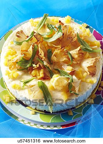 Stock Photograph - Still life of tapioca pudding with garnish. Fotosearch