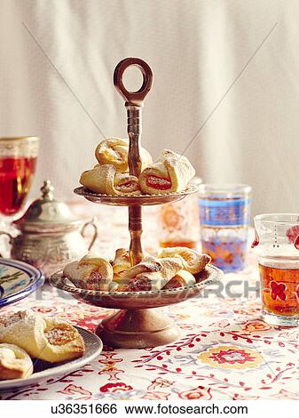 Still life of turkish delight cookies on cake stand View Large Photo Image Stock Photograph - Still life of turkish delight cookies on cake stand. Fotosearch