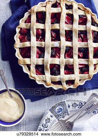 Still life with blackberry and apple pie View Large Photo Image Picture - Still life with blackberry and apple pie. Fotosearch
