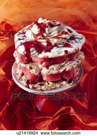 Still life with chocolate meringue cake on cake stand View Large Photo Image Picture - Still life with chocolate meringue cake on cake stand. Fotosearch