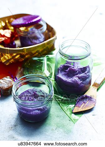 Still life with jars of Filipino ube halaya (pasalubong) View Large Photo Image Picture - Still life with jars of Filipino ube halaya (pasalubong). Fotosearch