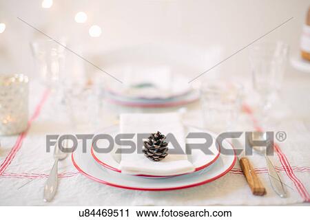 Stock Image - Table setting for two. Fotosearch