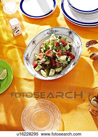 Tomato avocado salad View Large Photo Image Stock Photography - Tomato avocado salad. Fotosearch