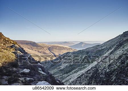"View of valley on frosty morning, Hope Valley, Peak District, UK" View Large Photo Image Stock Photo - "View of valley on frosty morning, Hope Valley, Peak District, UK". Fotosearch