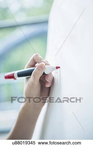 Stock Photography - Woman writing on whiteboard. Fotosearch