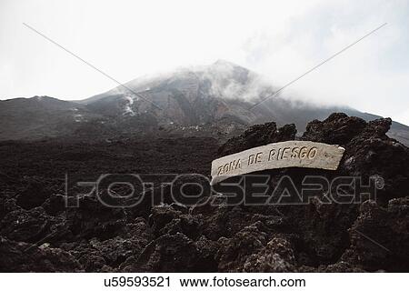 Stock Image - "Wooden sign at Pacaya volcano, Antigua, Guatemala". Fotosearch