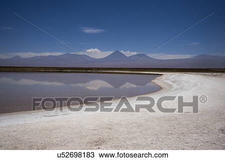 Stock Image - "Cejar Lagoon, Los Flamencos National Reserve, San Pedro de Atacama, El Loa Province, Antofagasta Region, Chile". Fotosearch