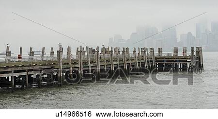 Stock Photograph - "Upper New York Bay, Liberty Island, New York Harbor, Manhattan, New York City, New York State, USA". Fotosearch
