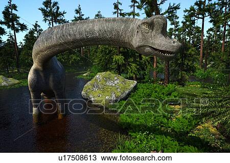 Drawing - Brachiosaurus. Fotosearch