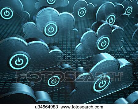 Cloud computing View Large Illustration Drawing - Cloud computing. Fotosearch
