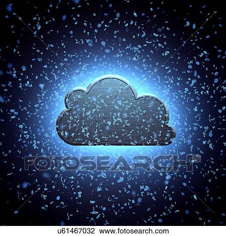Drawing - Cloud computing. Fotosearch