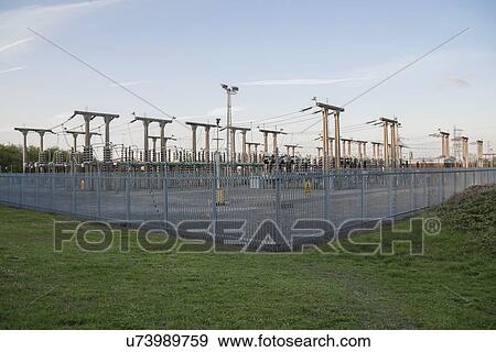 Stock Illustration - Electricity substation. Fotosearch
