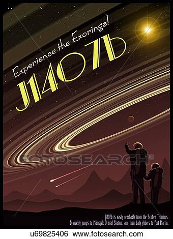 Exoring J1407B - Travel Poster View Large Illustration Stock Illustration - Exoring J1407B - Travel Poster. Fotosearch
