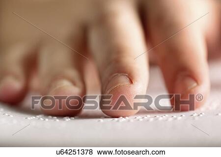 Stock Illustration - Fingers touching braille. Fotosearch