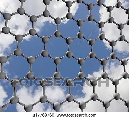 Clipart - Graphene sheet and sky. Fotosearch