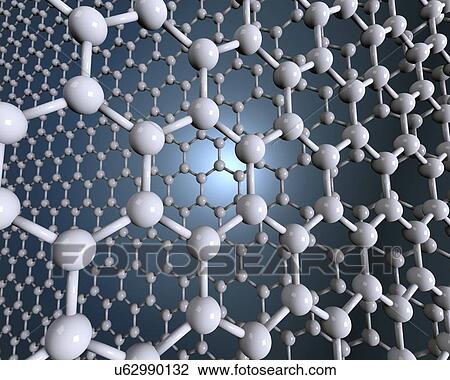 Drawing - Graphene sheets. Fotosearch