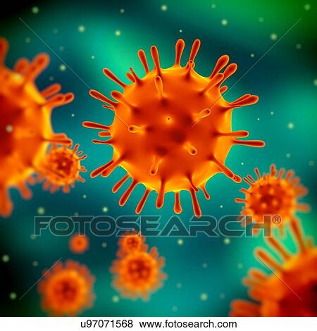 Stock Illustration - Influenza virus (H1N1), illustration. Fotosearch