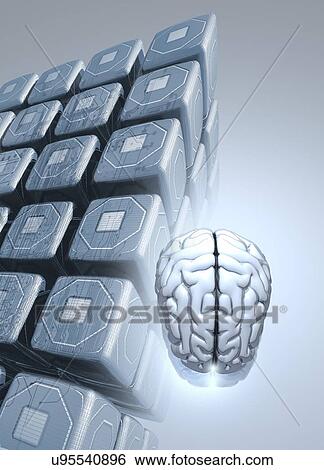 Stock Illustration - Neuromorphic engineering, illustration. Fotosearch