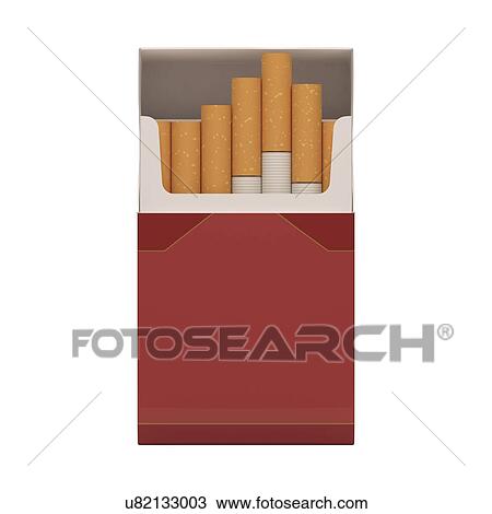Packet of cigarettes View Large Illustration Drawing - Packet of cigarettes. Fotosearch