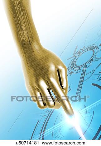 Robotic hand pointing, illustration View Large Illustration Clip Art - Robotic hand pointing, illustration. Fotosearch