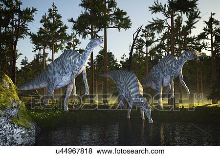 Stock Illustration - Saurolophus. Fotosearch