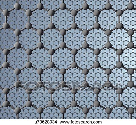 Stock Illustration - Two sheets of graphene. Fotosearch