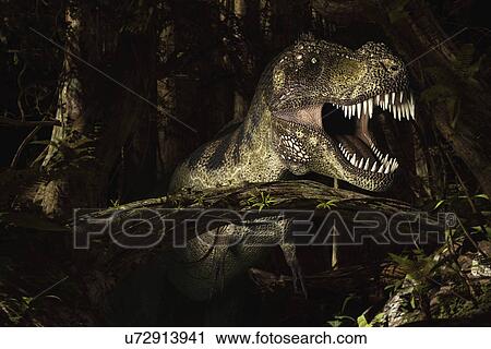 Tyrannosaurus rex View Large Illustration Clip Art - Tyrannosaurus rex. Fotosearch