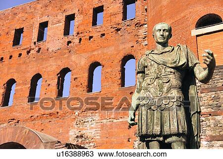 "Ancient Roman bronze statue of Emperor Augustus, Porte Palatine city gate, Turin, Piedmont, Italy" View Large Photo Image Stock Image - "Ancient Roman bronze statue of Emperor Augustus, Porte Palatine city gate, Turin, Piedmont, Italy". Fotosearch