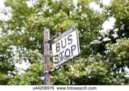 Bus stop sign View Large Photo Image Stock Photograph - Bus stop sign. Fotosearch
