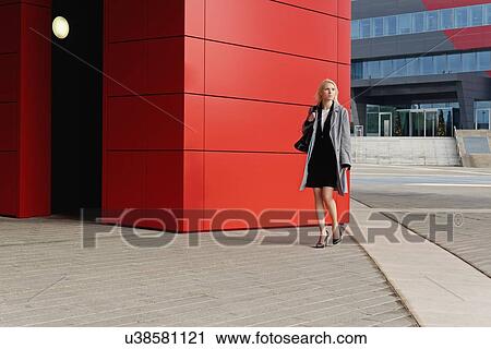 "Businesswoman, walking outdoors" View Large Photo Image Stock Image - "Businesswoman, walking outdoors". Fotosearch