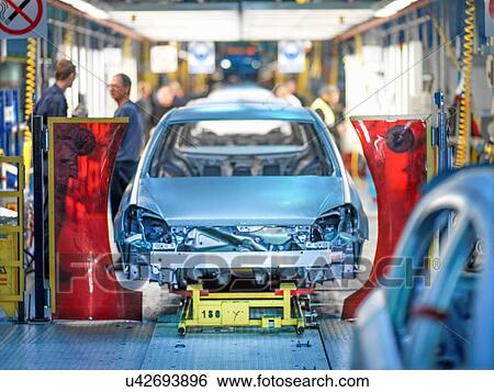Stock Photograph - Car production line in car factory. Fotosearch
