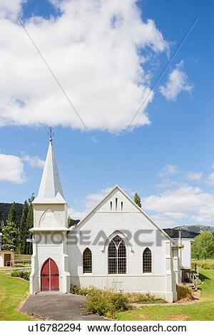 Picture - "Church in Whangaroa, North Island, New Zealand". Fotosearch