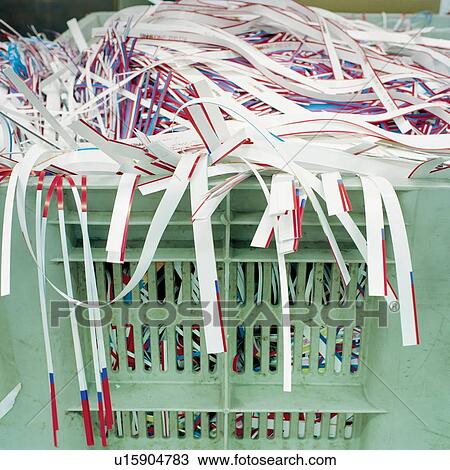 Close up of shredded waste paper in printing factory View Large Photo Image Stock Image - Close up of shredded waste paper in printing factory. Fotosearch