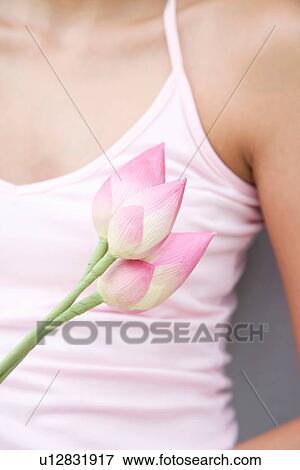 "Cropped close up of woman with pink lotus flowers, Ari Atoll, Maldives" View Large Photo Image Stock Photo - "Cropped close up of woman with pink lotus flowers, Ari Atoll, Maldives". Fotosearch