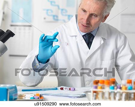 Doctor viewing patients blood slide under microscope with other samples for testing View Large Photo Image Stock Image - Doctor viewing patients blood slide under microscope with other samples for testing. Fotosearch
