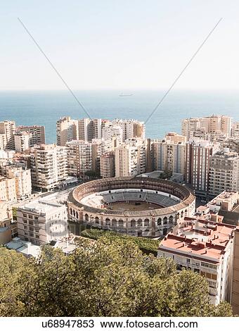 "Elevated view of city, Malaga, Spain" View Large Photo Image Stock Image - "Elevated view of city, Malaga, Spain". Fotosearch
