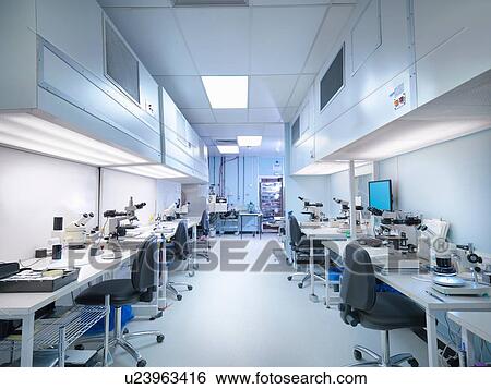 Stock Photograph - Empty clean room in electronics factory. Fotosearch
